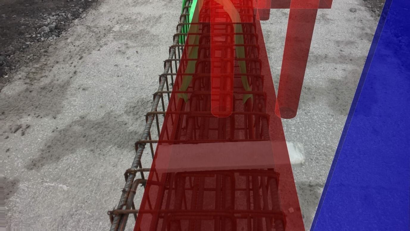 Ground beam setting out error - construction AR inspection