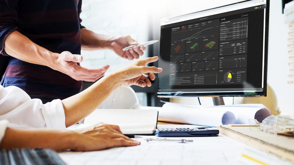 Project Contolrs on screen in office