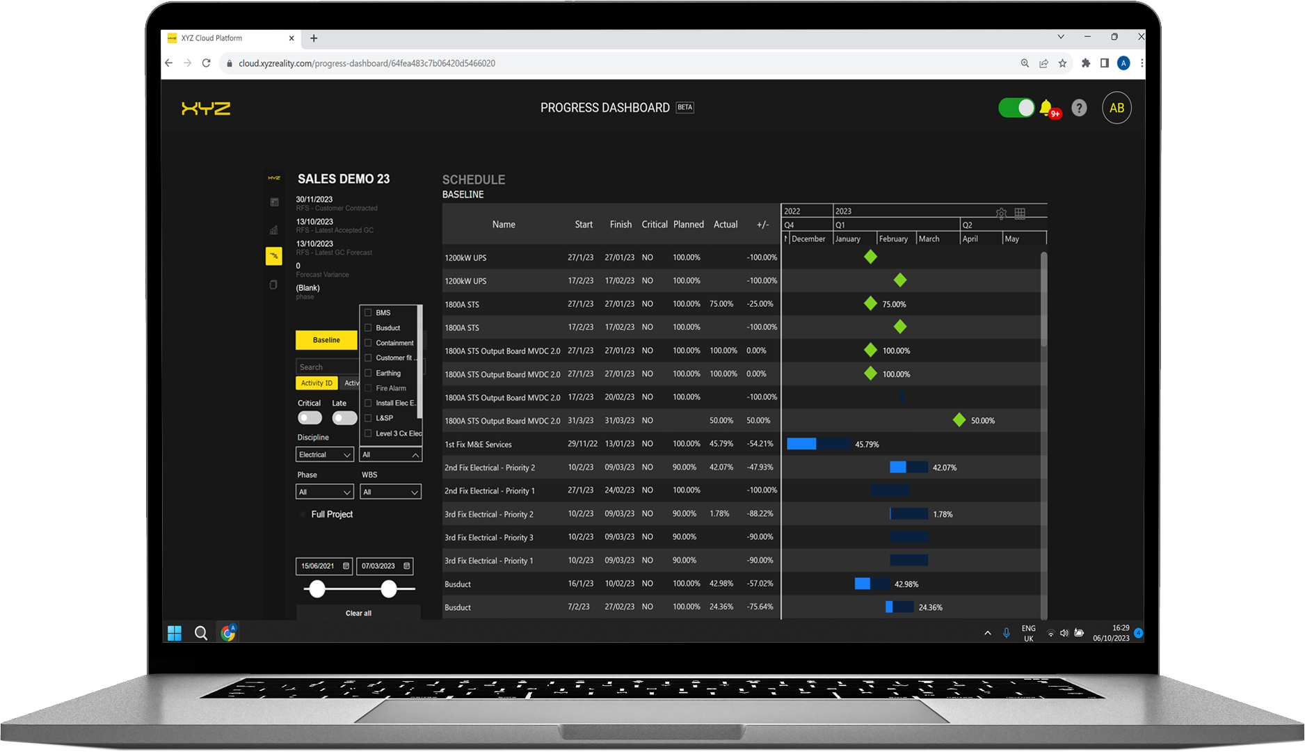XYZ Project Controls - Schedule Manage